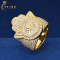 Fine Jewelry Gra Certified 925 Sterling Silver Moissanite Hamsa Hand Ring Custom Iced Out Diamond Men Hip Hop Rings