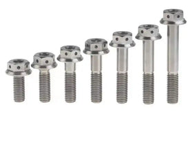 Gr5 M6 Polished Titanium Alloy Hexagon Head Flange Bolt DIN6921 Standard ROHS Certified for Bicycle