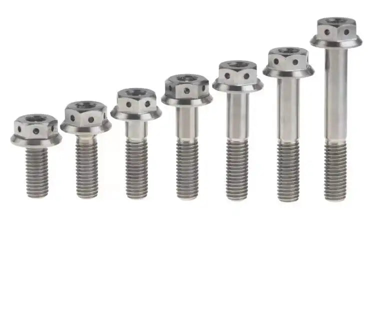 Gr5 M6 Polished Titanium Alloy Hexagon Head Flange Bolt DIN6921 Standard ROHS Certified for Bicycle
