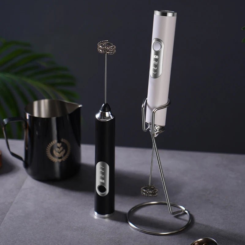 New Arrival Milk Frother Coffee Mixer Espumador De Leche Electric Automatic Rechargeable Handheld Powerful USB Speed Adjustable