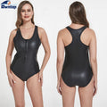 2mm CR Super Stretch Rubber Smooth Skin Wetsuit Women's One Piece Swimsuit Warm Bikini Front Zipper Wetsuit
