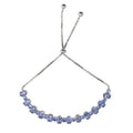 Luxurious Rhodium Plated Silver 925 Jewelry Natural Tanzanite Bracelet for Women Anniversary Gift
