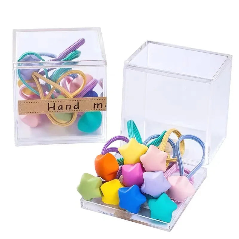 10 Pcs/box Children's Cartoon Scrunchies Hair Ties Set Korean Candy Color Girl Cute Hair Scruchies Rubber Band