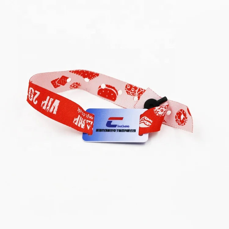 2025 Woven Wristband With Barcode Card Printing for Music Party