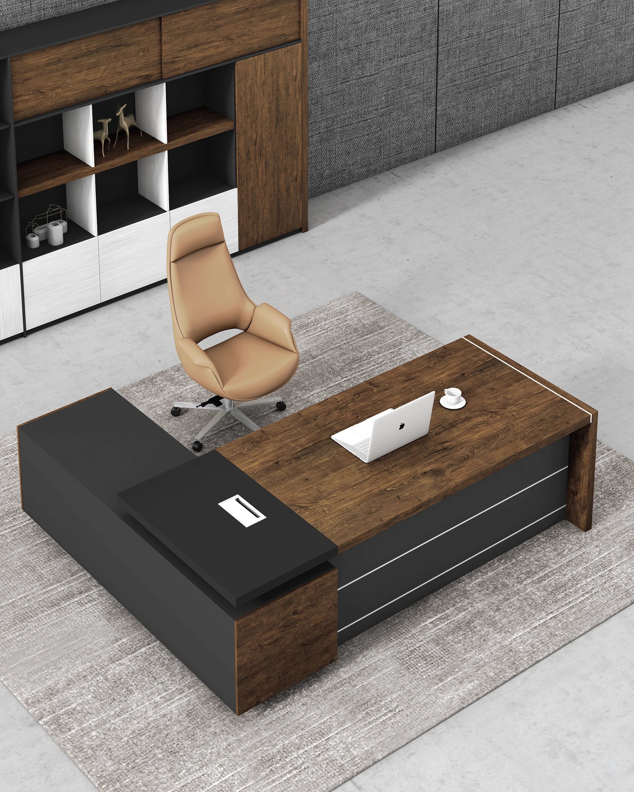 CEO Office Furniture File Cabinet Workstation Modern Desk