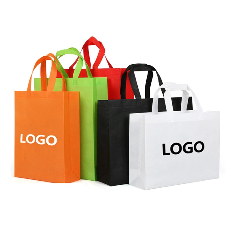 Custom Logo Heat Seal Pp Nonwoven Shopping Tote Bag 80 Gsm Reusable Pla Nonwoven Fabric Bag