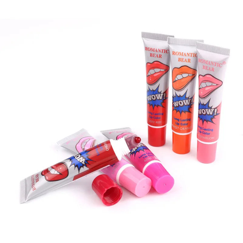 New Formula 6 Colors Waterproof Matte Lip Beauty Lipstick Lip Glaze Fit Colors Peel-off Lip Stain