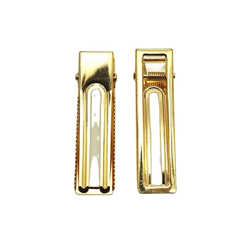 100pcs Hair Claws Rabbit Ears Hair Barrette Gold Metal Alligator Clips Hollow Clip Girls Hairpin DIY Crafts Hair Accessories