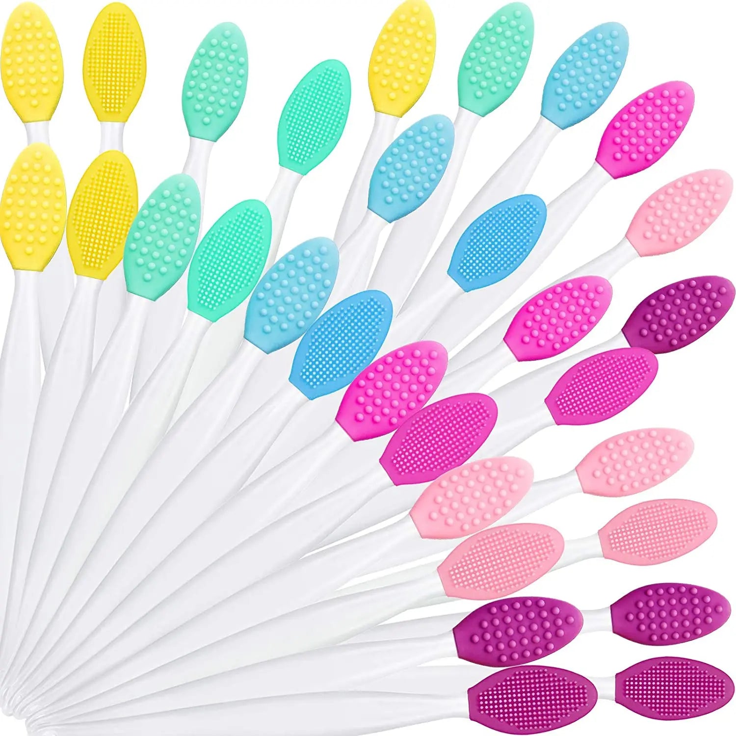 Private Label Silicone Exfoliating Lip Brush Double-Sided Soft Nose Exfoliator Brush Lip Scrubber Tool 6 Colors