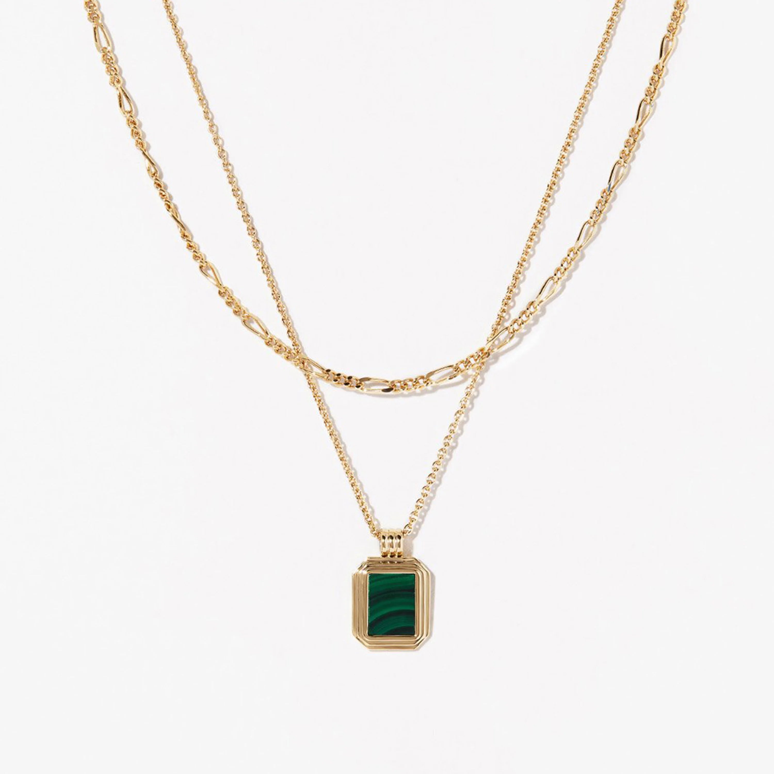 Vintage Shining Silver Dainty Emerald Stone Pendant Tiny Emerald Cut Necklace Charm Daily Jewelry