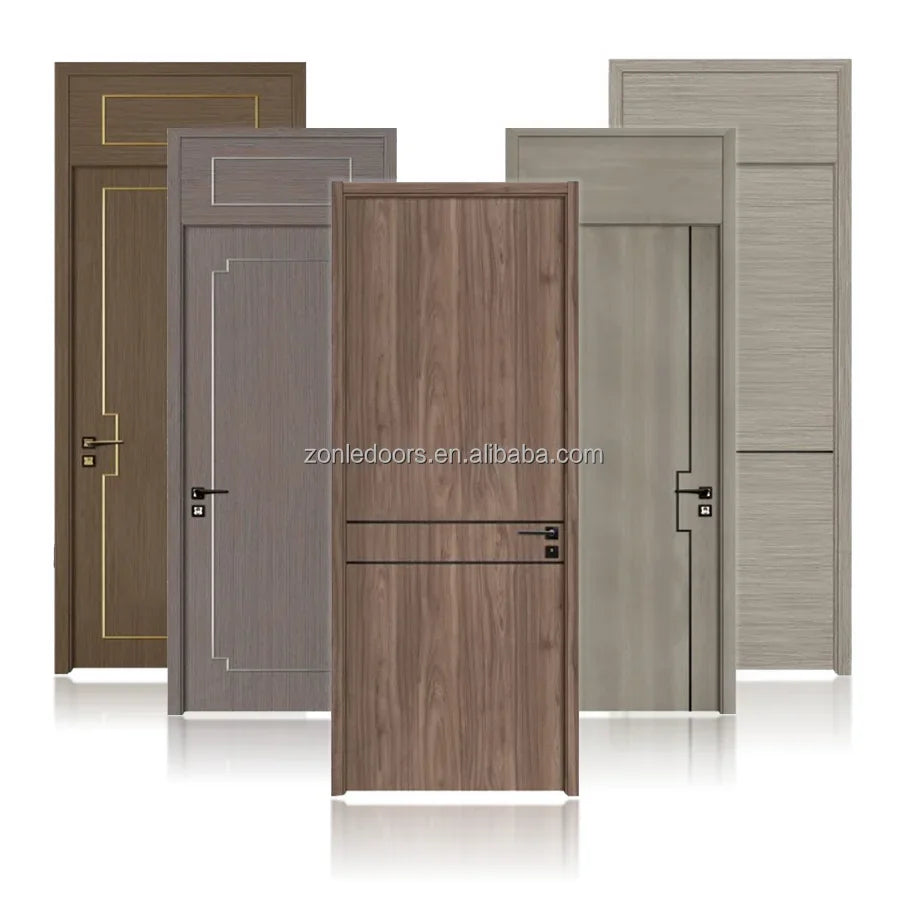Hotel Prehung Design Fire Rated White Single Solid Wooden Interior Door With Smart Lock