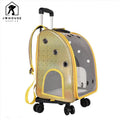 Portable Pet Dog Trolley Backpack Oxford Polyester Linen Nylon Eco-Friendly Outdoor Travel Suitcase Zipper Closure Solid