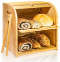 Custom Bamboo Bread Box Eco-Friendly BPA-Free Natural Wood Storage for Food Flexible Nutcrackers Holiday Decorative Design