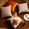 custom latest Checkered jacquard cushion pillow cover