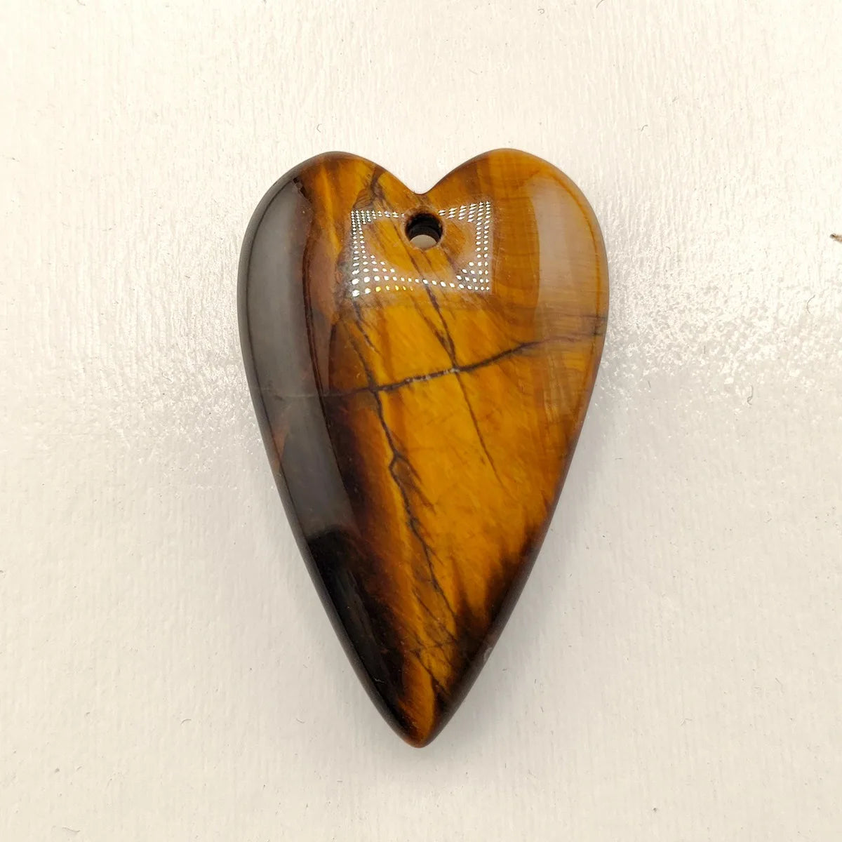 Charm 25x40mm Tiger Eye Gemstone Pendant for Women Girls Charm Crystal Heart Shaped Stone Accessories with Hole