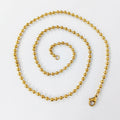 Hip-hop Stainless Steel Metal Ball Chain Necklace Jewelry 18k Gold Plated Round Beads Chain Waterproof Jewelry MSC-0006