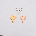 BASQUESUN Factory Wholesale Custom Stainless Steel Coconut Tree Mirror DIY Customizable Engraved Pendant Accessory 11.5 * 15mm