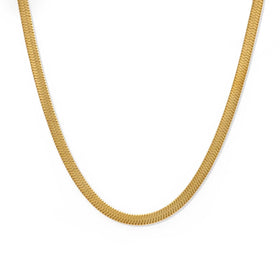 Chris April PVD Gold Plated 316L Stainless Steel 3mm Herringbone Heart Charm Chain Necklaces