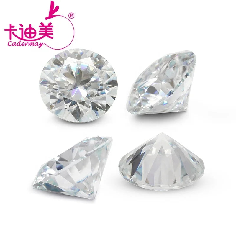 Cadermay Jewelry D Color Loose Moissanite Round Brilliant Cut VVS Moissanite Stones 0.1ct-5ct for Jewelry Making