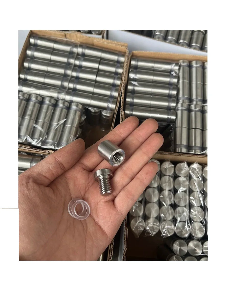 Stainless Steel Modern Outdoor Glass Panel Standoff Mounts Screw Standoff Holder Signs Desktop Table Acrylic Photo Frame