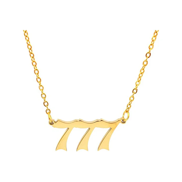 2025 Hot Selling Beautifully Gold Plated Necklace Stainless Steel Angel Number Necklace for Women
