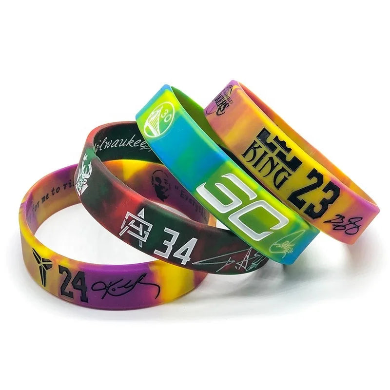 Custom Silicone Rubber Wristband Basketball Silicone Wristbands with Motivational Sayings Basketball Bracelets Jewelry Gifts