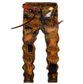 Hot Selling Retro Trendy Pants Foreign Trade Jeans Men's Torn Holes Personalized Distressed Straight Leg Men's Jeans