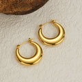 Wholesale Stainless Steel Chunky Earrings Hoops Gold Plated Classic Vintage Fashion Jewelry Hoop Earrings