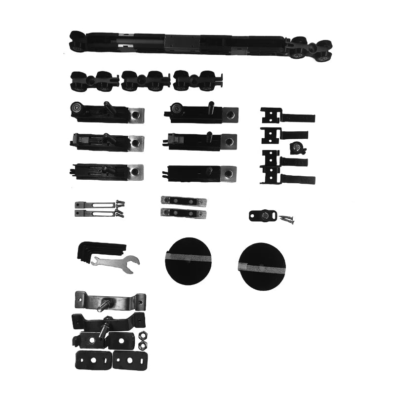 2+1 Doors Telescopic Hardware Invisible Aluminum Frame Slim Profile Door Sliding Roller System