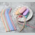 Factory Wholesale  Food Grade Reusable Silicone Rubber Eco Friendly Straw for Drinking Silicone Straws Portable