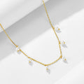 Fashion 925 Silver Jewelry Wholesale 925 Sterling Silver Small Real Pearl Natural Freshwater Pearls Gold Plated Necklaces Women