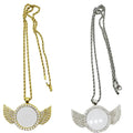 Decor Modern Alloy Sublimation Blanks Angle Wing/Rotating Necklace Antique Gold Plating for Wedding Anniversary Graduation Mom