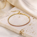 Trendy 18k Gold Plated Stainless Steel Pink Claw Chain Anklets for Women Summer Jewelry Anklets