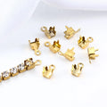 3mm 18k Gold PVD Plated Zircon Claw Chain Clasp Drill Chain Clip Diy First Jewelry Bracelet End Connection Accessories