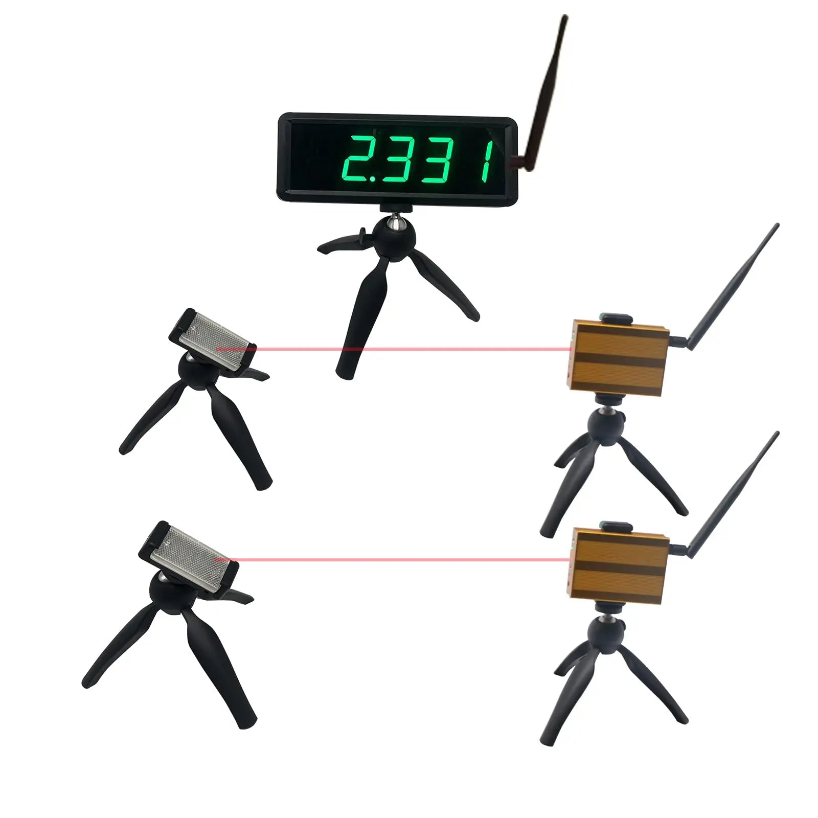 Running Speed Laser Timer 0-200m Wireless Communication <13m Effective LED Track Field Laser Race Timer for Gym Use