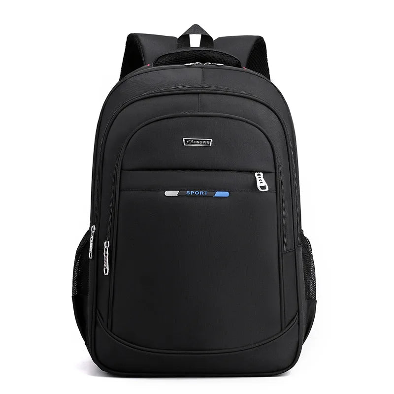 Business 15.6 Inch Large Simple Black Computer Backpack College Student Schoolbag