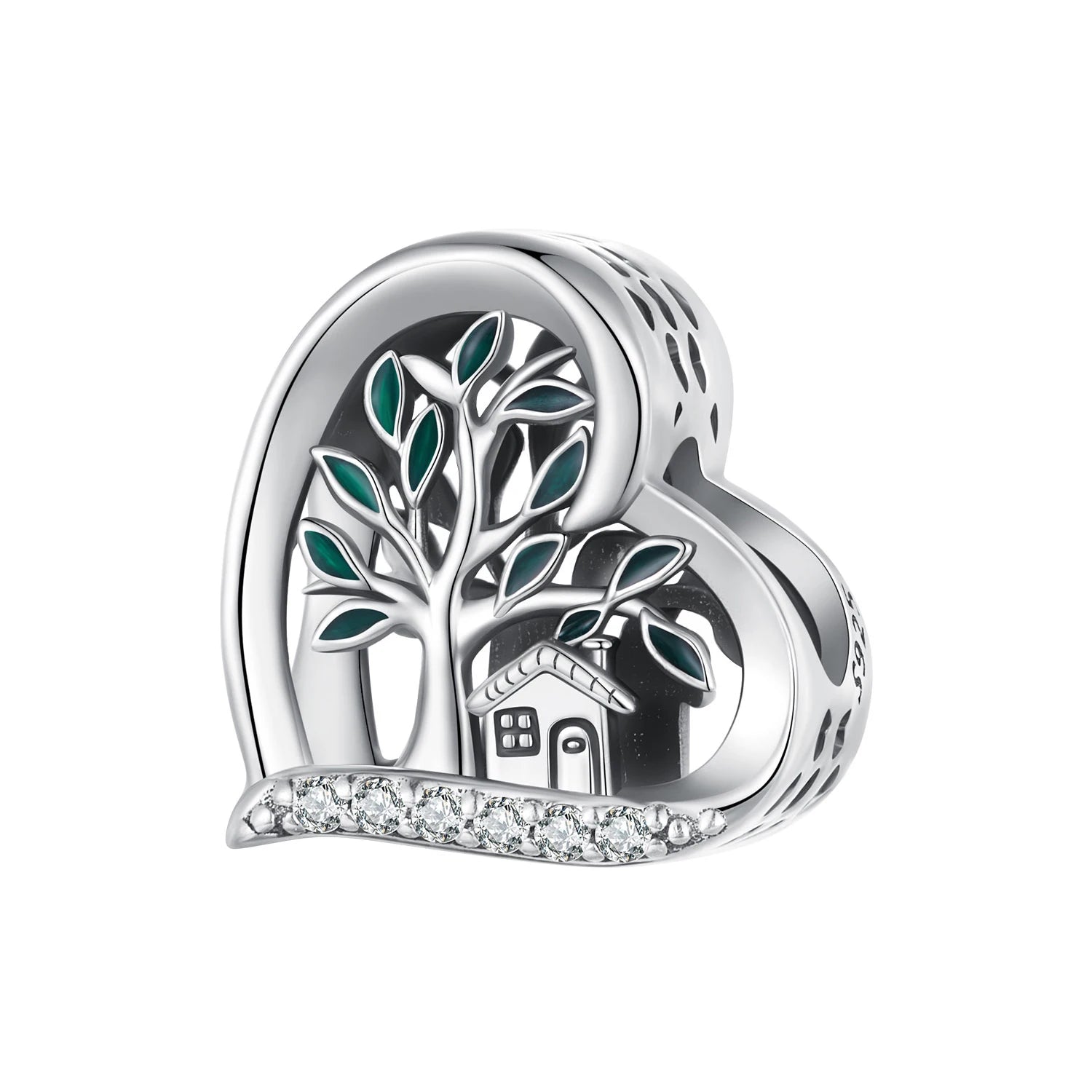 925 Sterling Silver Love Tree Heart We Are Family Charms Beads Pendant Fit Original Bracelet Necklace for Women Jewelry SCC2624