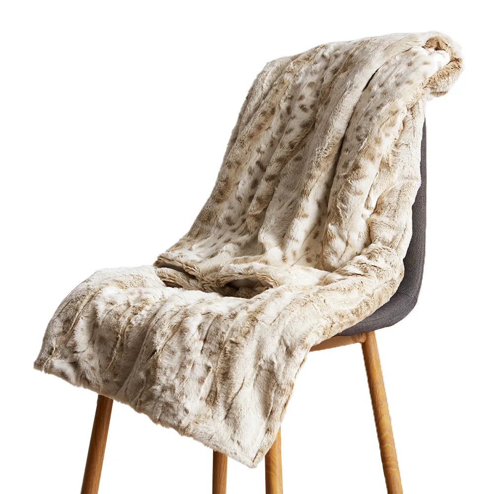 Fuzzy Faux Fur Cheetah Throw Blanket Lightweight Plush Cozy Soft Microfiber for Couch Travel