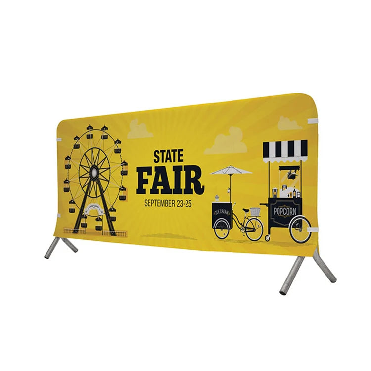 Double Sided Custom Printed Mesh Polyester Crowd Control Barricade Jacket Barrier Cover Outdoor Event
