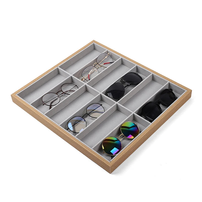 Simple Design Wooden Counter Display Plate Store Available Sunglasses Glasses Display for Eyeglasses Parts