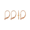 Vintage Rose Gold Filled French Fleur De Lis Ear Wire Leverback Earring Hook for Jewelry Making Crafting