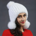 Winter Cute Knitted Beanie Warm Female Fashion Warm Hat With Fur Balls