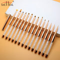 Professional Rose Gold Liner Gel Oval Flat 3D Crimped Type Fan Brush Gradient Smudge Pen Brush Poke Pen
