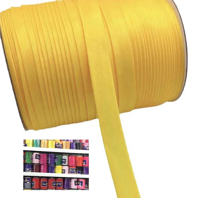 Wholesale 100% Polyester Double Fold Binding Tape Eco-Friendly 1.5cm Width Various Colors Available