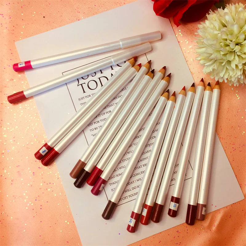 Custom Logo High Quality Cosmetics Waterproof Lip Liner Private Label Vegan Matte Pigment 22 Colors Lip Liner Pencil