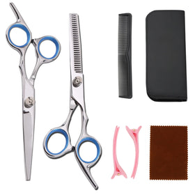 Professional Salon DIY Stainless Steel Silver Smooth Edge Non-Foldable Hair Cutting Thinning Scissors Barber Shears OEM