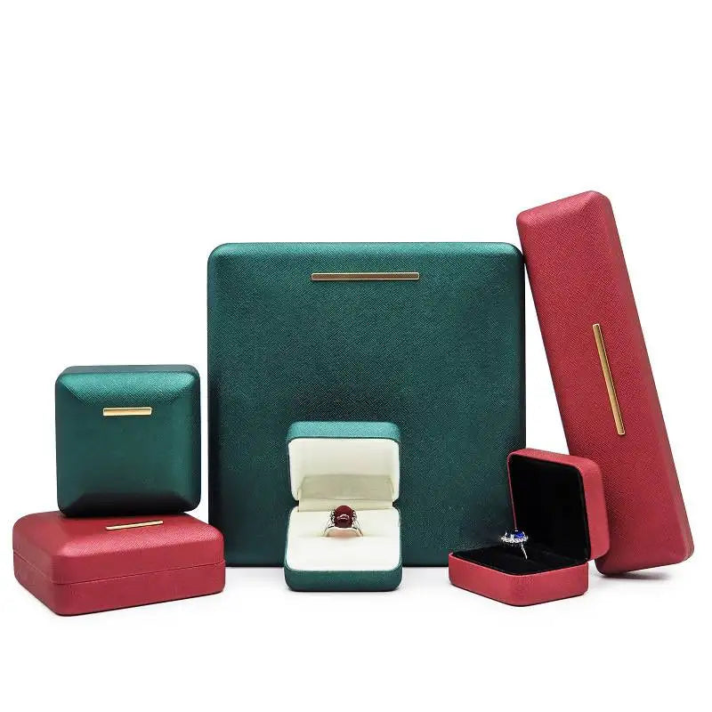 High-grade PU Leather Jewelry Boxes for Promise Rings Earrings Pendant Storage Jewelry Boxes for Necklaces