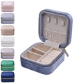 square Travel Fashion Velvet Zipper Stud Organizer for Mirrored Portable Small Velvet Jewellery Storage Box