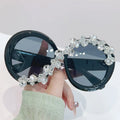 Oversized Vintage Round Sunglasses Women Diamond Rhinestone Sunglasses Men Luxury Brand Designer Crystal Eyewear UV400
