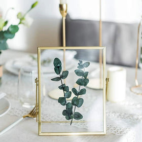 Gold Metal Photo Frame With Double Glass Home Decor Aluminium Photo Display